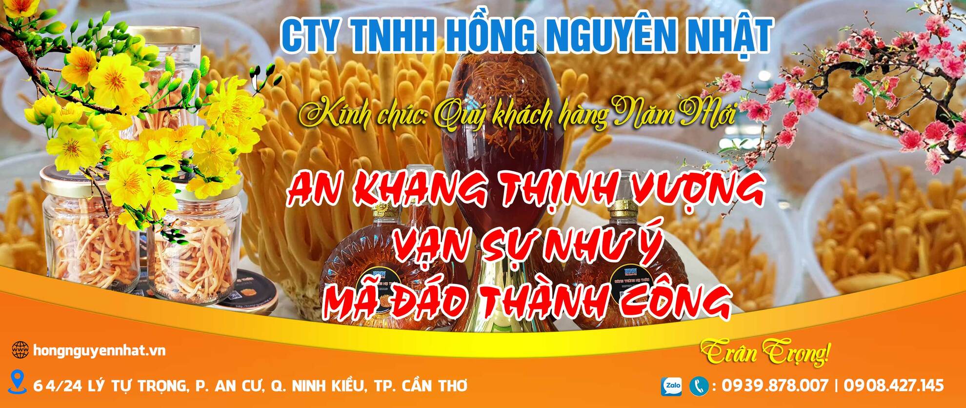 nấm đông trùng hạ thảo hồng nguyên nhật chúc quý khách hàng năm mới an khang thịnh vượng!